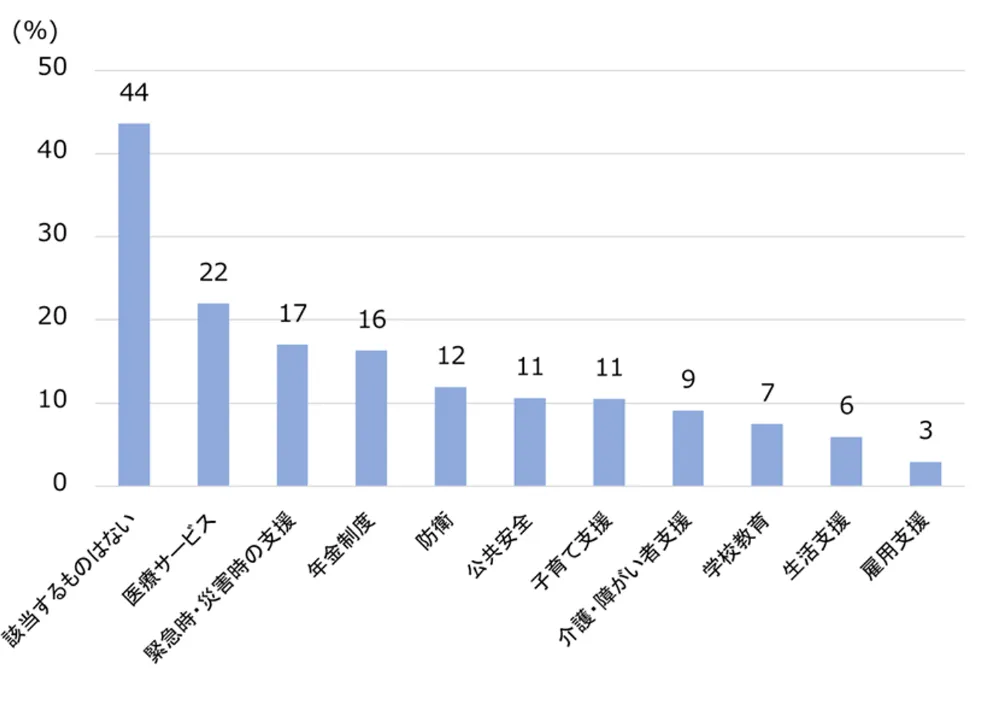 図3-6-4　公的サービスについて、負担が増えても良いと思うもの（いくつでも）